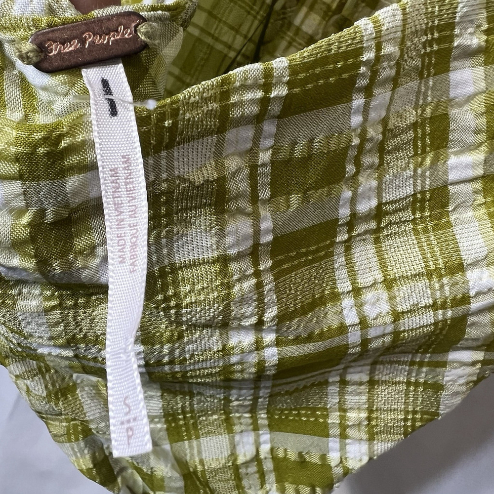 Free People Women’s Traymore Plaid Set S Green Crop Top Ruffle Skirt Festival - Picture 12 of 13